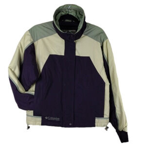 Columbia Sport Wear Purple Funnel Neck Long Sleeve Zipper Snap Athleisure Coat